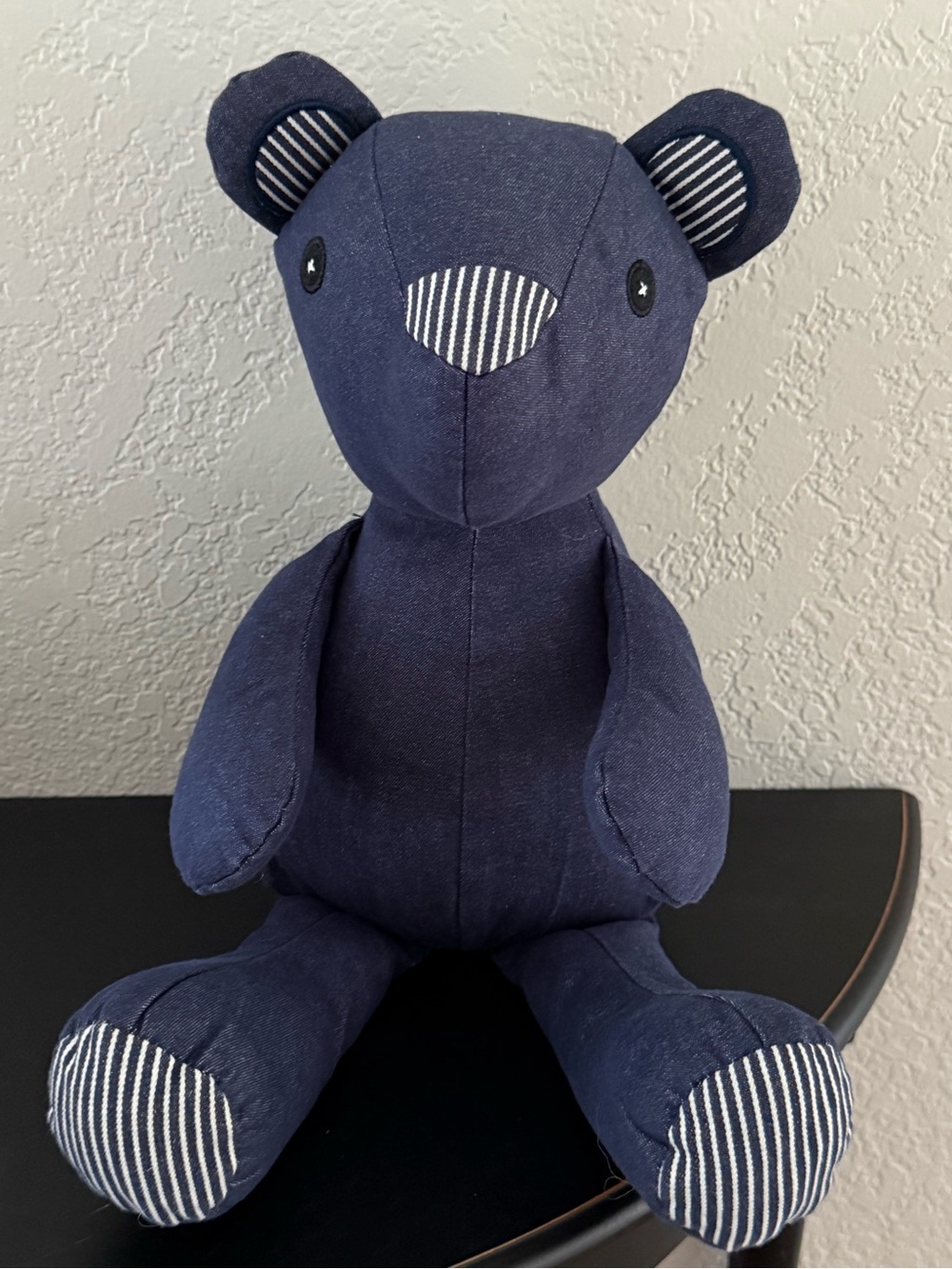 OshKosh B'gosh Navy Blue Striped Plush Bear